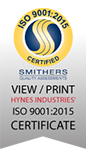 Hynes ISO 9001_2015 Certificate Badge_150